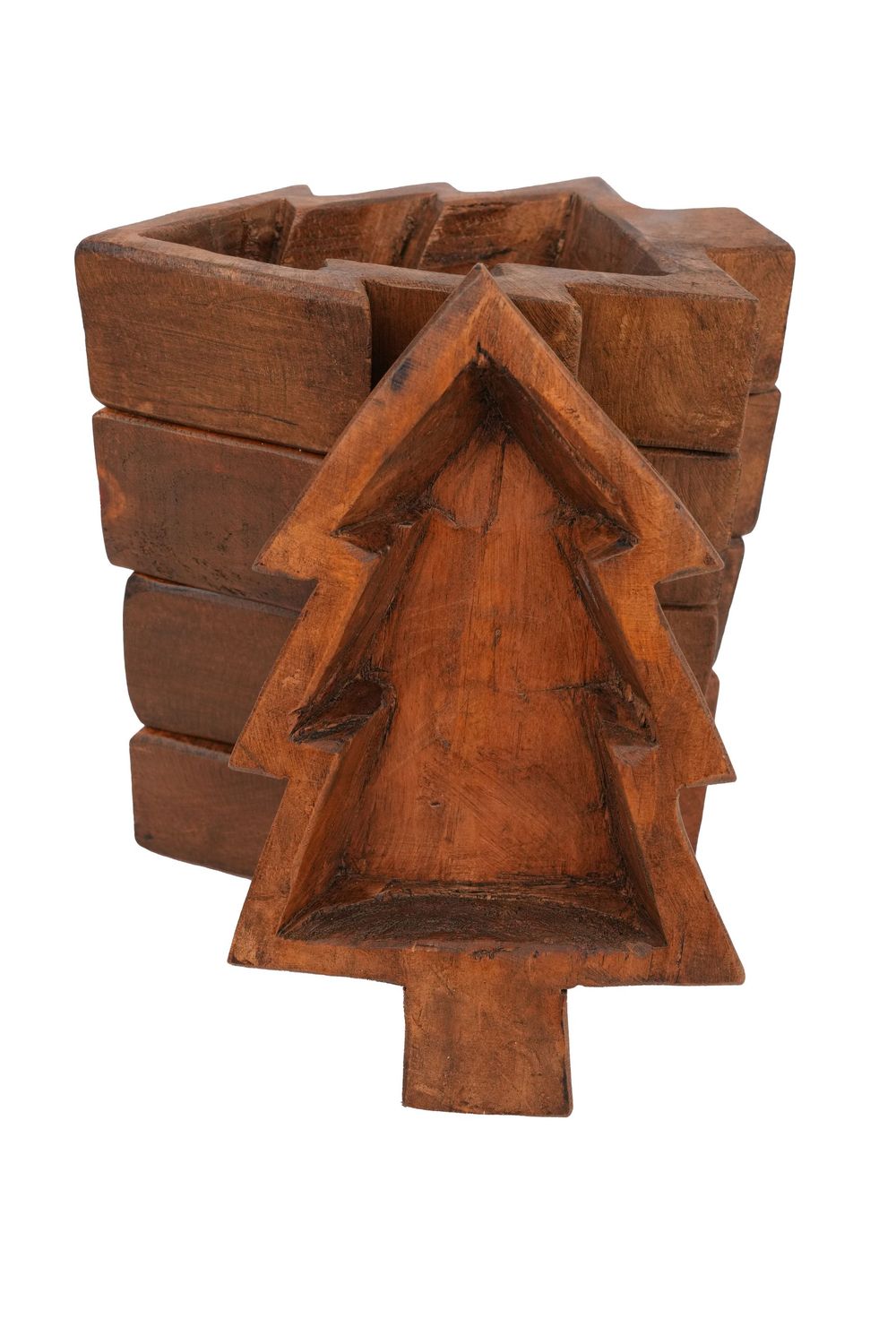 Super Mini Christmas Tree Dough Bowl-5 x 7 x 2 inches-Candle Ready-Christmas Tree-Waxed-Super Mini  Tree- NEW -20 PCS