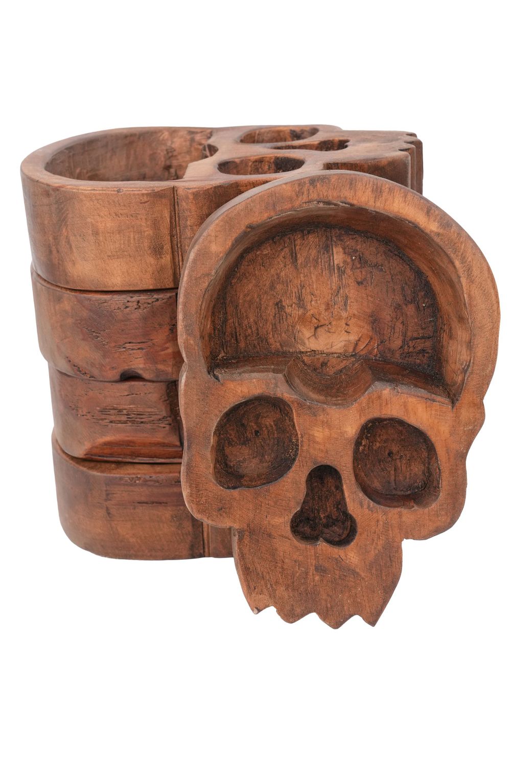 Skull Dough Bowl-6 x 9 x 2inches-Wood-Carved-Candle Ready-Skull-Two Color Choices-NEW Skull Dough Bowl-6 x 9 x 2inches-Wood-Carved-Candle Ready-Skull-Two Color Choices-NEW, COLOR: Waxed