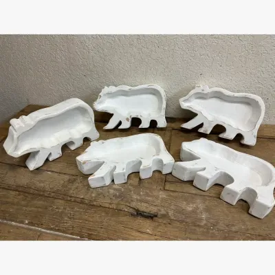 Grizzly Bear Dough Bowl-Candle Ready-Grizzly Bear Dough Bowl-6x10-White