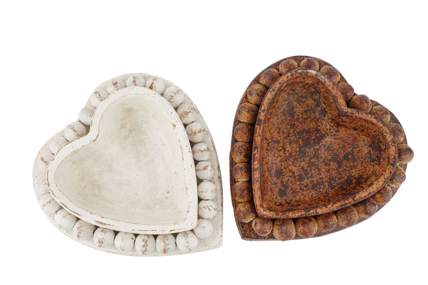 CLEARANCE-Beading Heart -2 Colors-9x10 inches-Candle Ready Clay Vessel-Two Color Mixed Pack-10 PCS