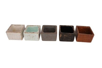 Quadra  Candle Ready-5x5 inches Clay Vessel-5 Color Choices