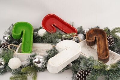 Candy Cane Dough Bowl-Quad Pack-6x12 inches-Xmas-Candle Ready-Quad Pack-12 PCS