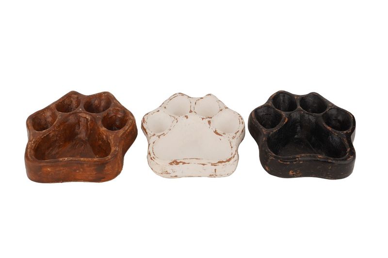 CLEARANCE-Clay Dog Paw Vessel-Red-Bowl-7x8 inches-Handmade-Dog Paw Clay Vessel-3 Color Choices