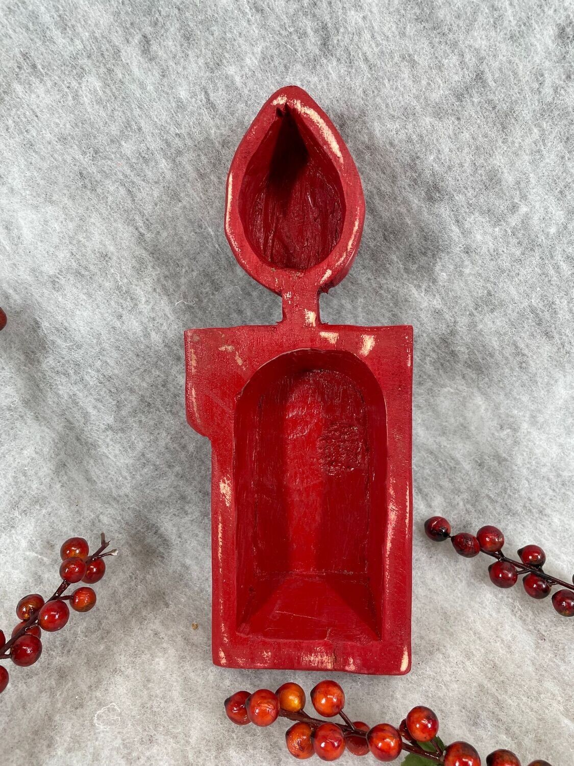 CLEARANCE-Christmas Candle Holder Dough Bowl-4x10-Candle Ready-Original- CLEARANCE-Christmas Candle Holder Dough Bowl-4x10-Candle Ready-Original-, COLOR: Red