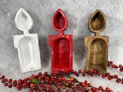 CLEARANCE-Christmas Candle Holder Dough Bowl-4x10-Candle Ready-Original-
