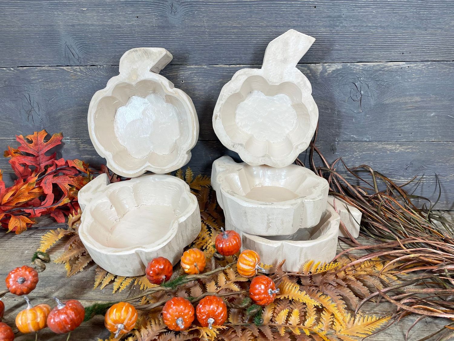 Mini Pumpkin-Wood-6 x 8 in-Candle Ready-Pumpkin Cream-NEW Mini Pumpkin-Wood-6 x 8 in-Candle Ready-Pumpkin Cream-NEW