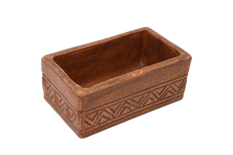 CLEARANCE -Aztec Rectangular Candle Clay Vessel-4.5x8 inches -CLEARANCE-Sienna