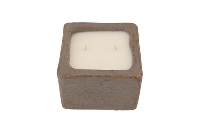 CLEARANCE-Quadra Candle Ready Clay Vessel-5x5 inches- Gray-CLEARANCE-$9