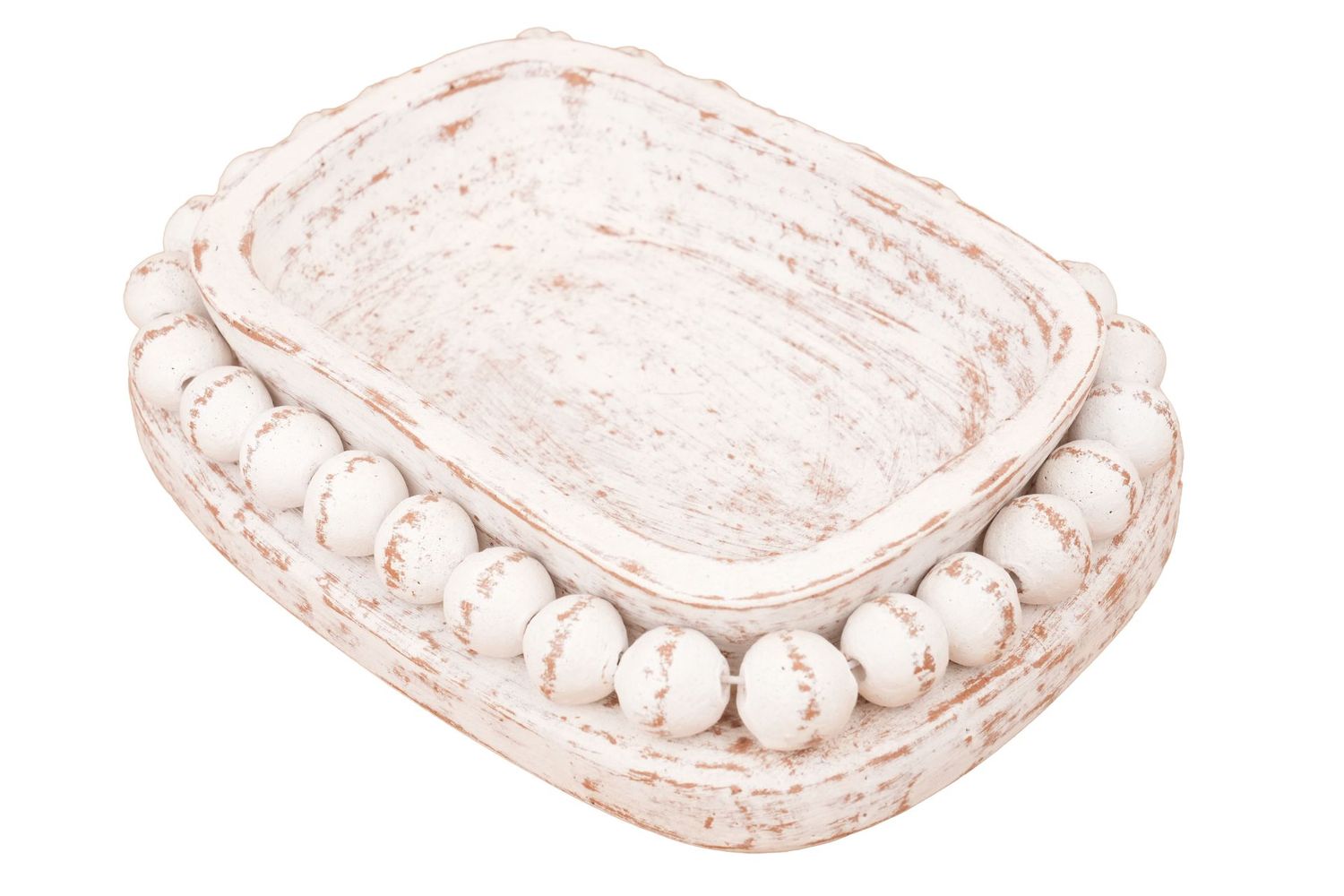 NEW SMALLER SIZE-Ovee Beaded Candle Ready Clay Vessel--7x9 inches-White--10 Pieces