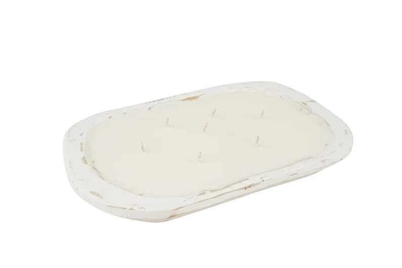 CLEARANCE-Small Dough Bowl -Candle Ready-10x14 inches-White