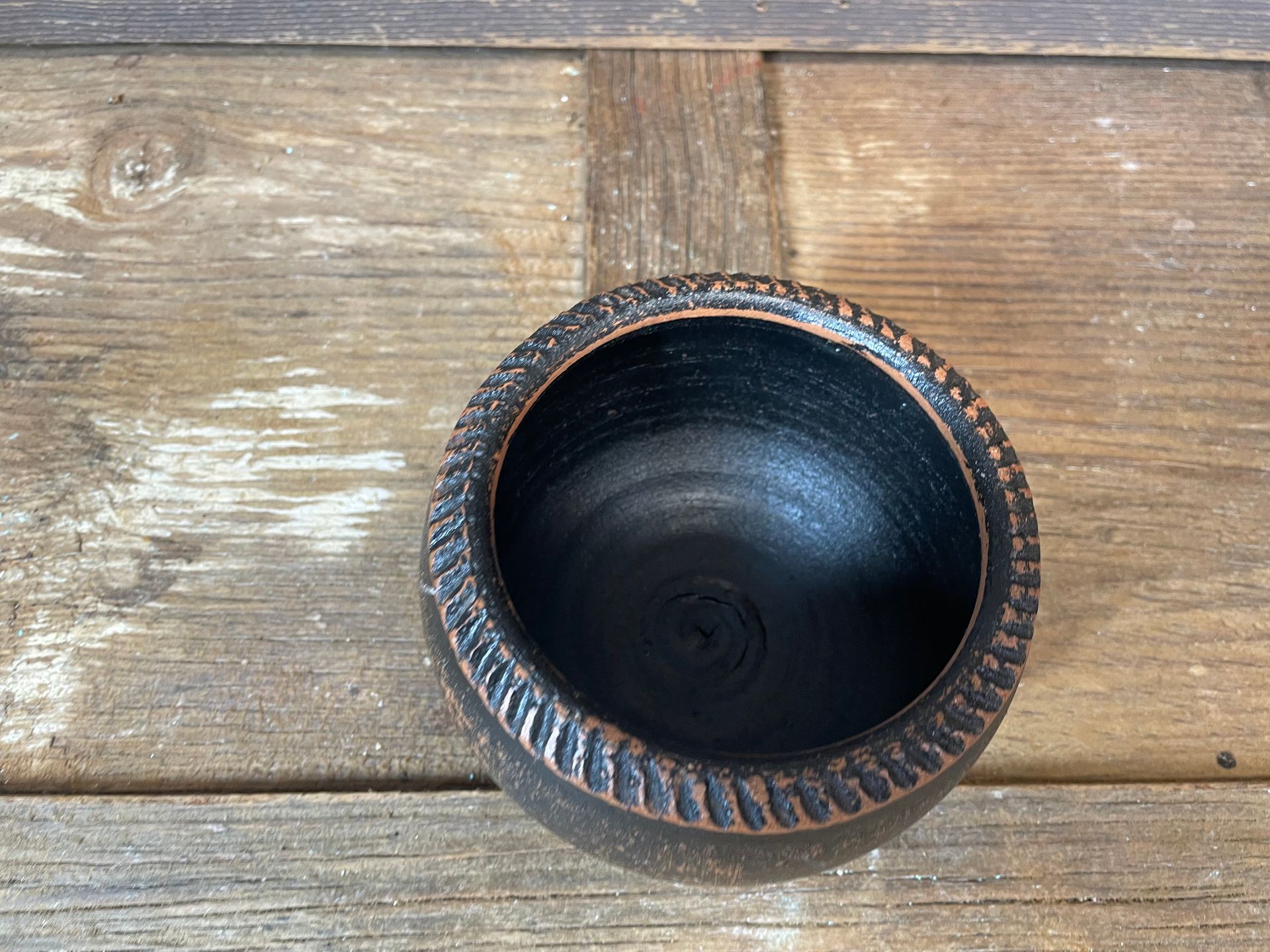 Pearl Candle Clay Vessel-Handmade-Candle Ready-5 x 3 inches-Exclusive Design-10 Pieces-Black