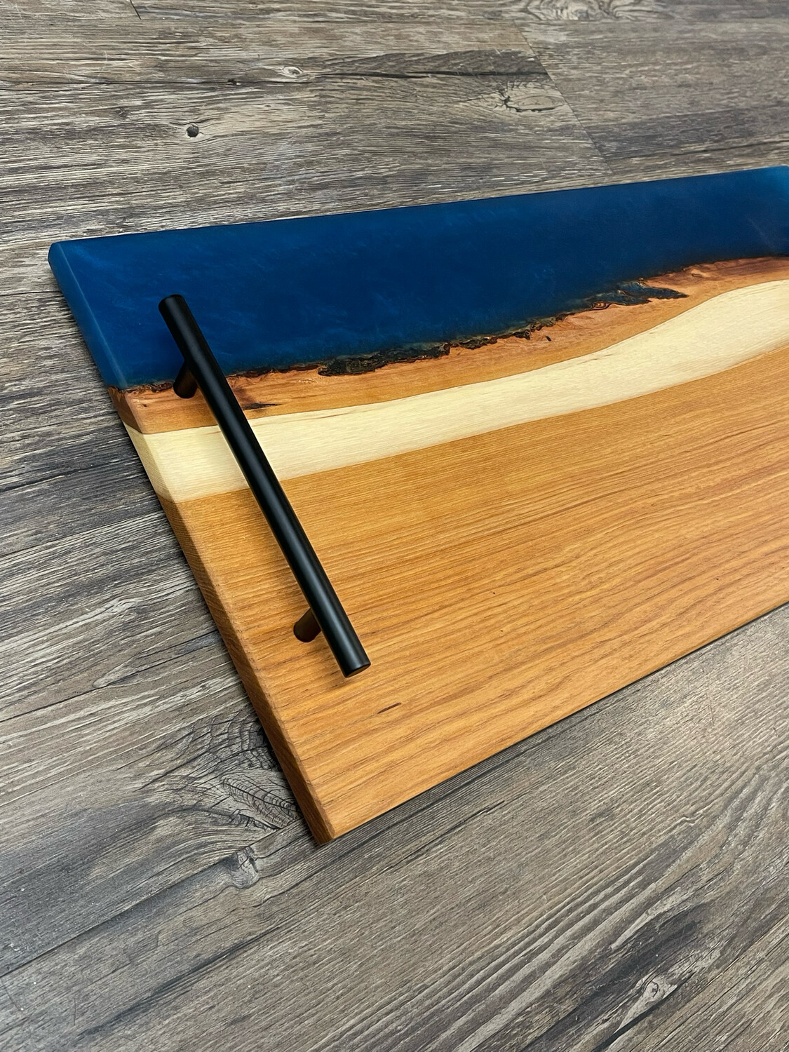 Hickory Blue Epoxy Serving Tray Large
