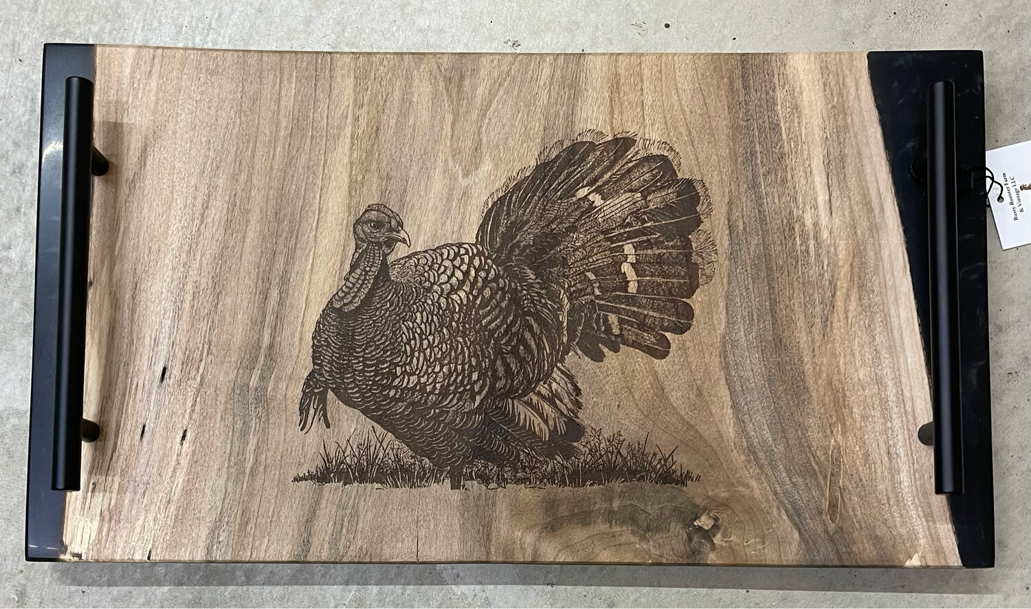 Engraved Turkey Maple Hardwood Epoxy Serving Tray