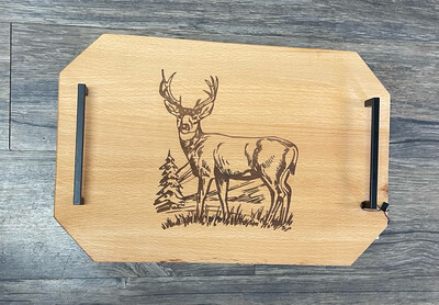Maple Whitetail Buck Engraved Hardwood Charcuterie Board
