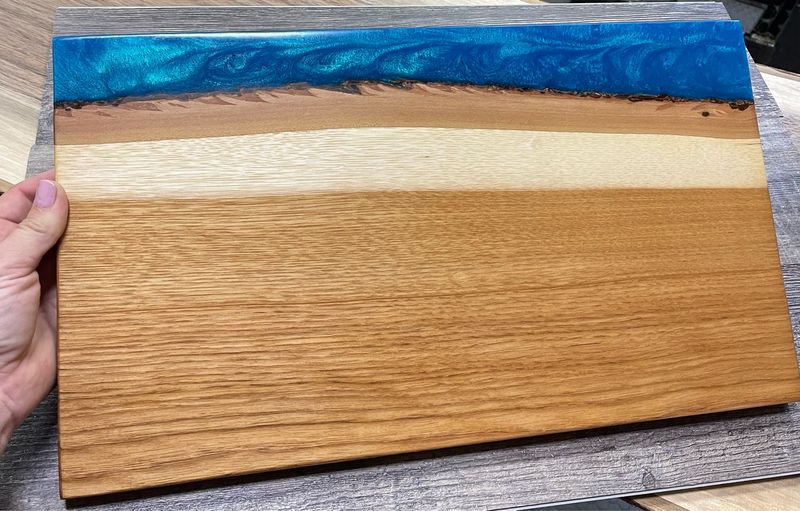 Epoxy Hickory Charcuterie Board