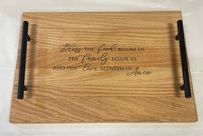 Engraved Oak Charcuterie - Bless the food