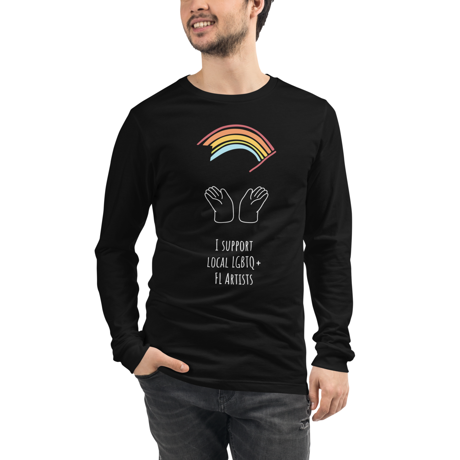Unisex Long Sleeve Tee I support LGBTQ+ Artists