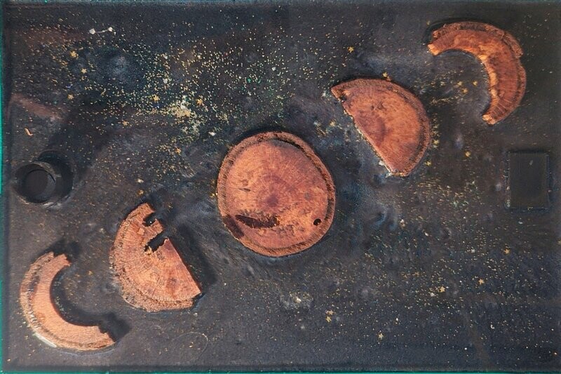 Dark sky moon phases wall sconce