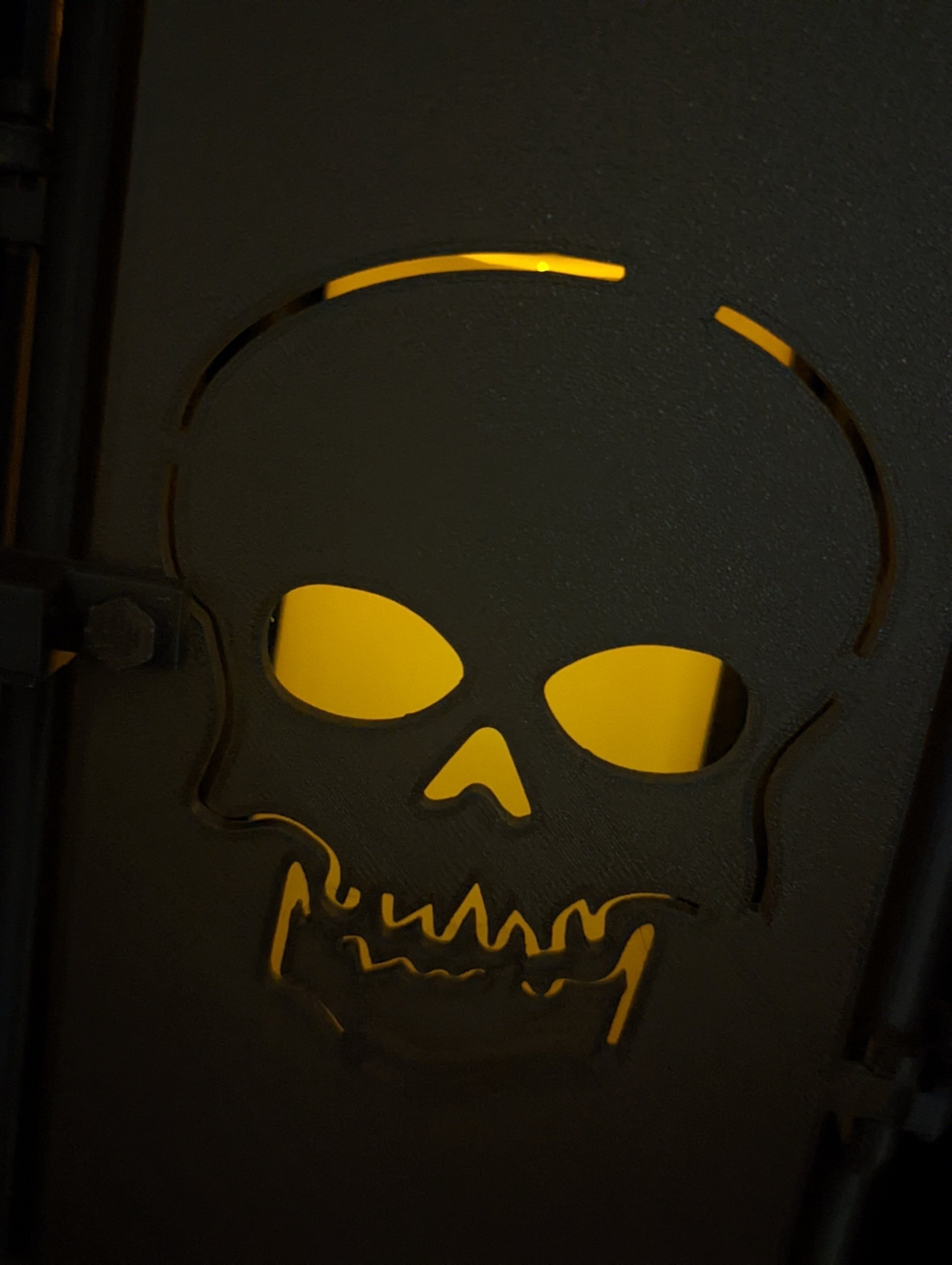 Copper Colored 3D printed Hanging Lantern with Skull Side Panels