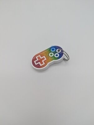 Classic Gaming Controller Keychain 3D Print Epoxy Fill