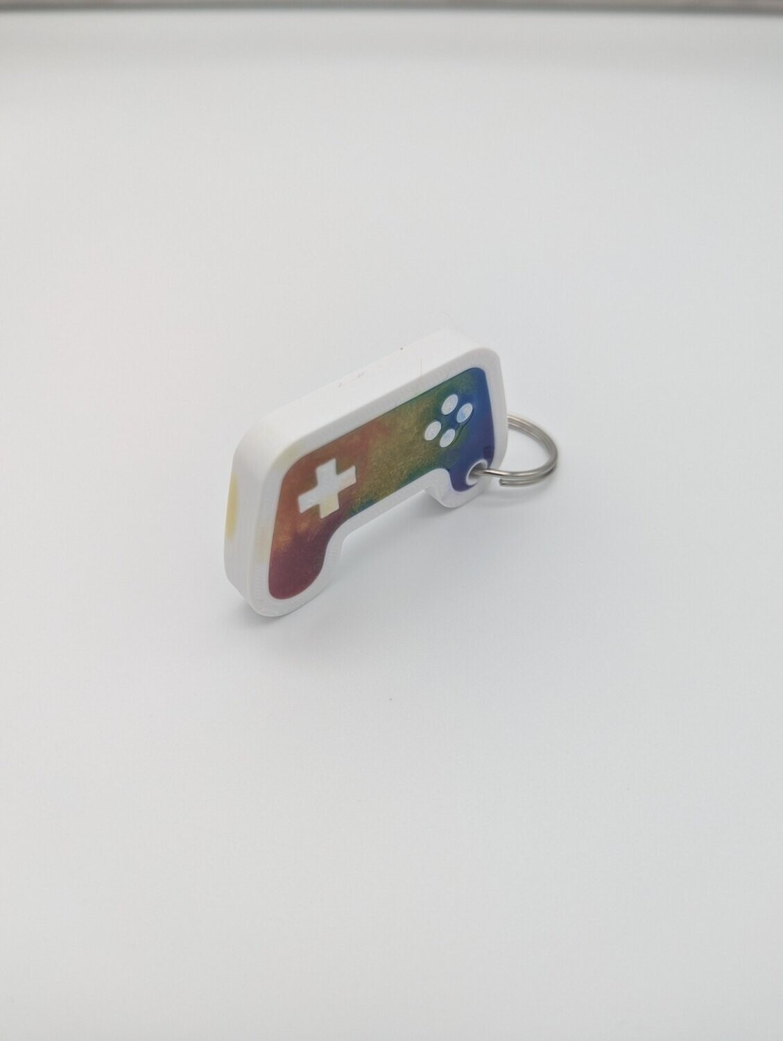 Modern gaming controller Keychain 3D Print Epoxy Fill