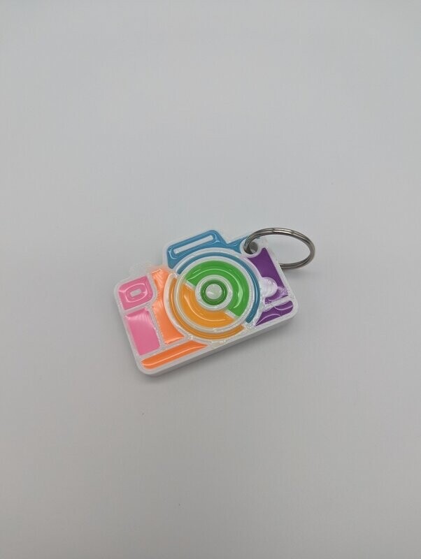 Camera Keychain 3D Print Epoxy Fill