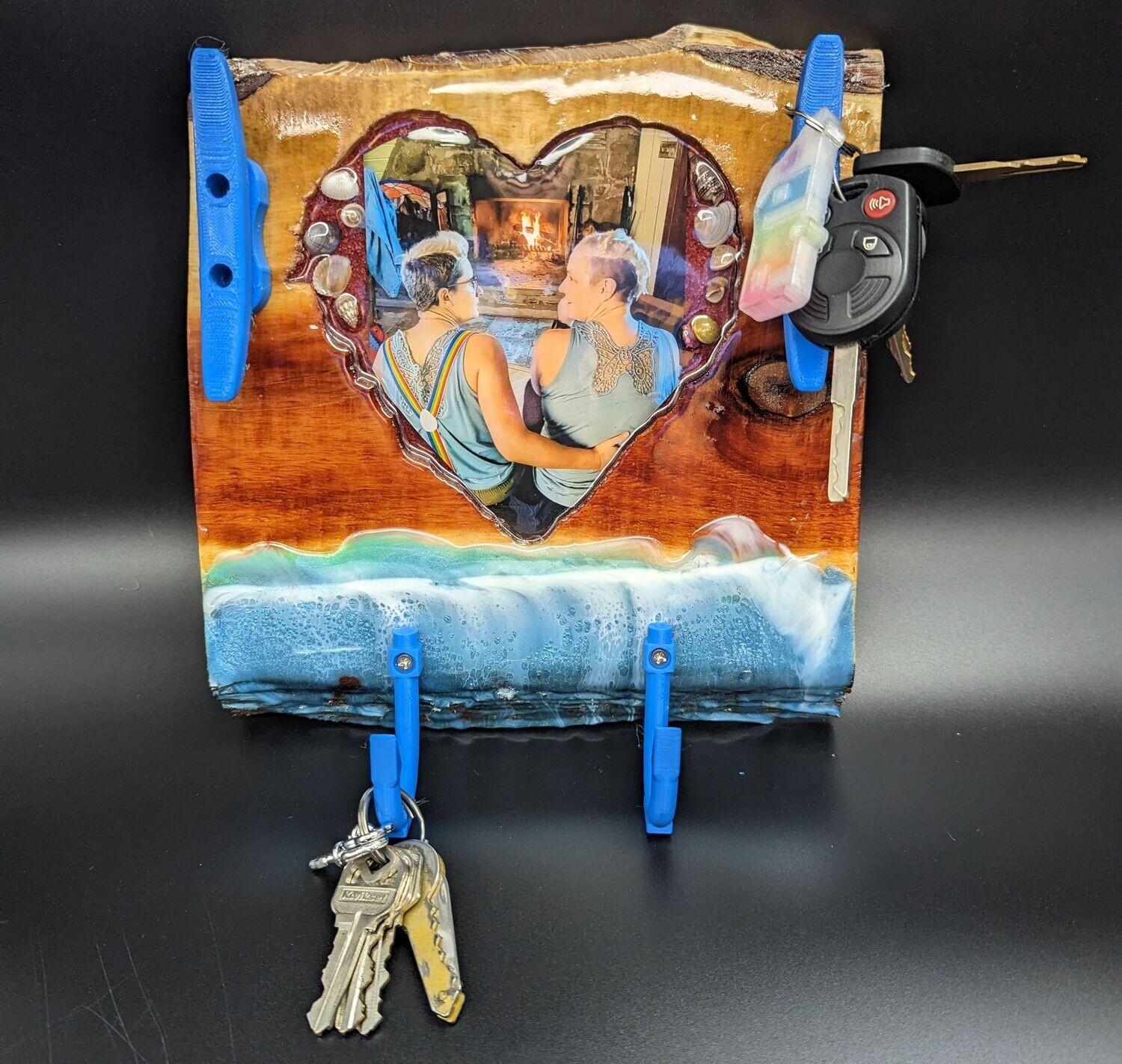 Heart Shape Picture Ocean key holder