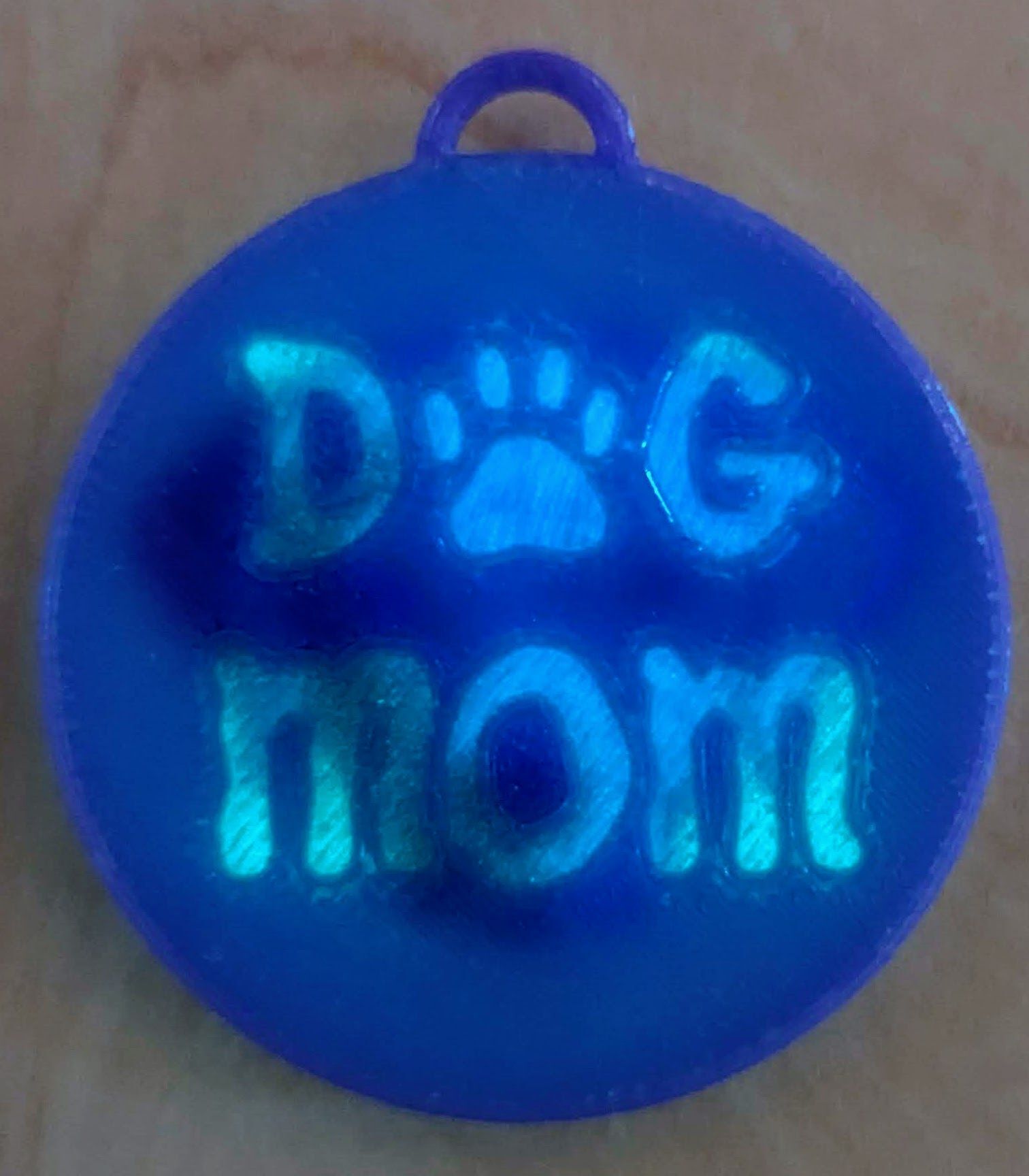 Glow Dog Mom Keychain