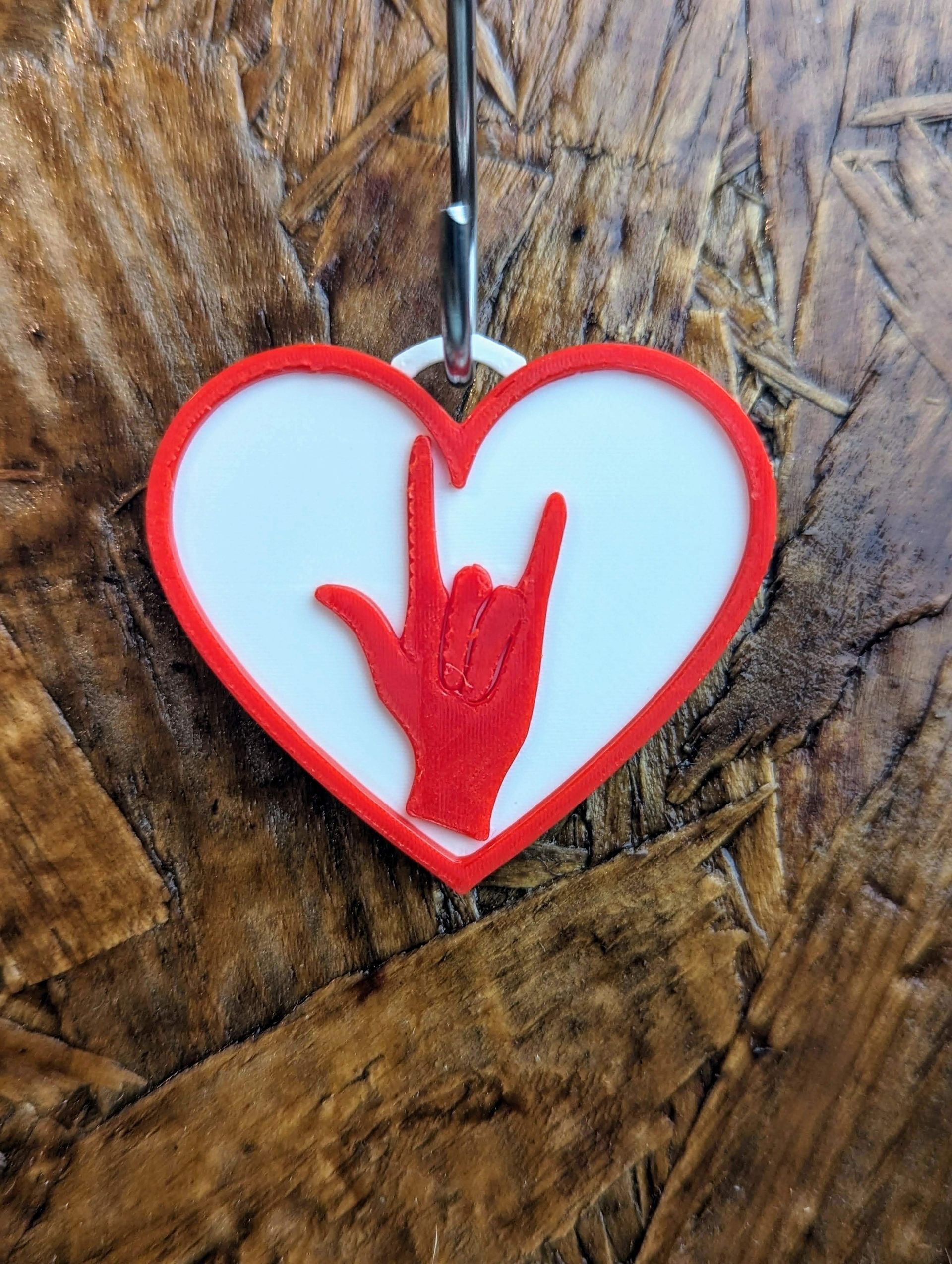 I Love You Sign Language Heart Shaped Necklace Pendant