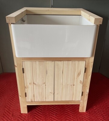 Traditional Solid Pine Cottage Double Door Belfast Sink Unit