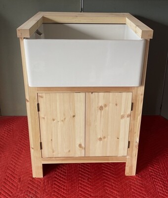Traditional Solid Pine Plain Double Door Belfast Sink Unit