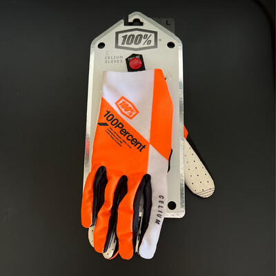 100% Celium Glove - Fluo Orange/White