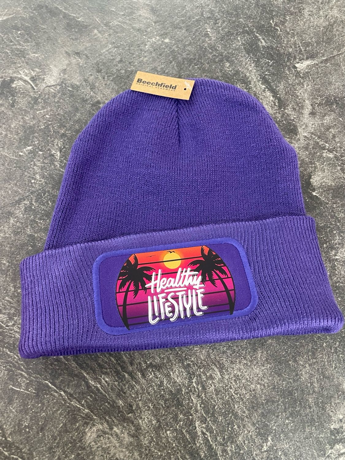 Beanie Lila „Healthy Lifestyle“