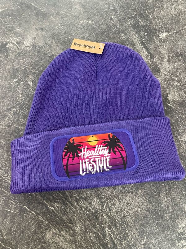 Beanie Lila „Healthy Lifestyle“ Beanie Lila „Healthy Lifestyle“
