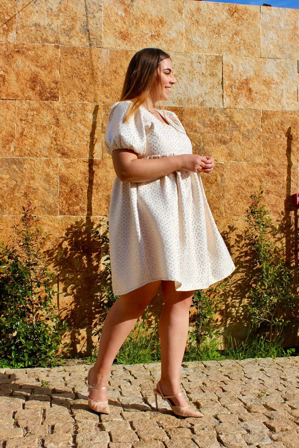 EM PRÉ-VENDA! Vestido Leveza Dourado/ Prateado