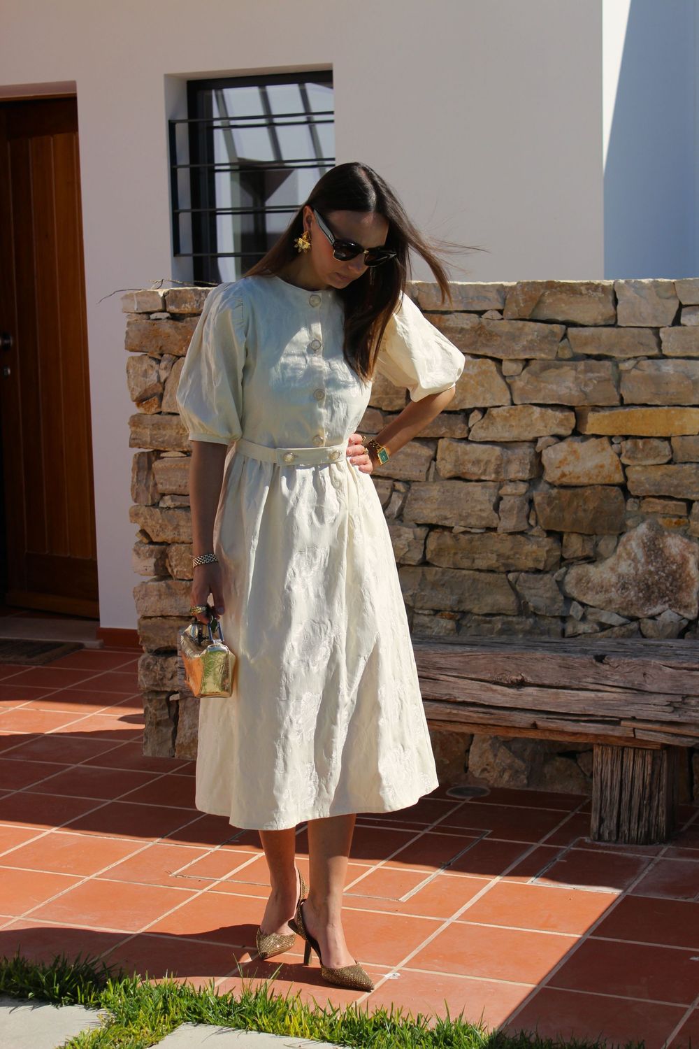 Vestido Branco Cintado