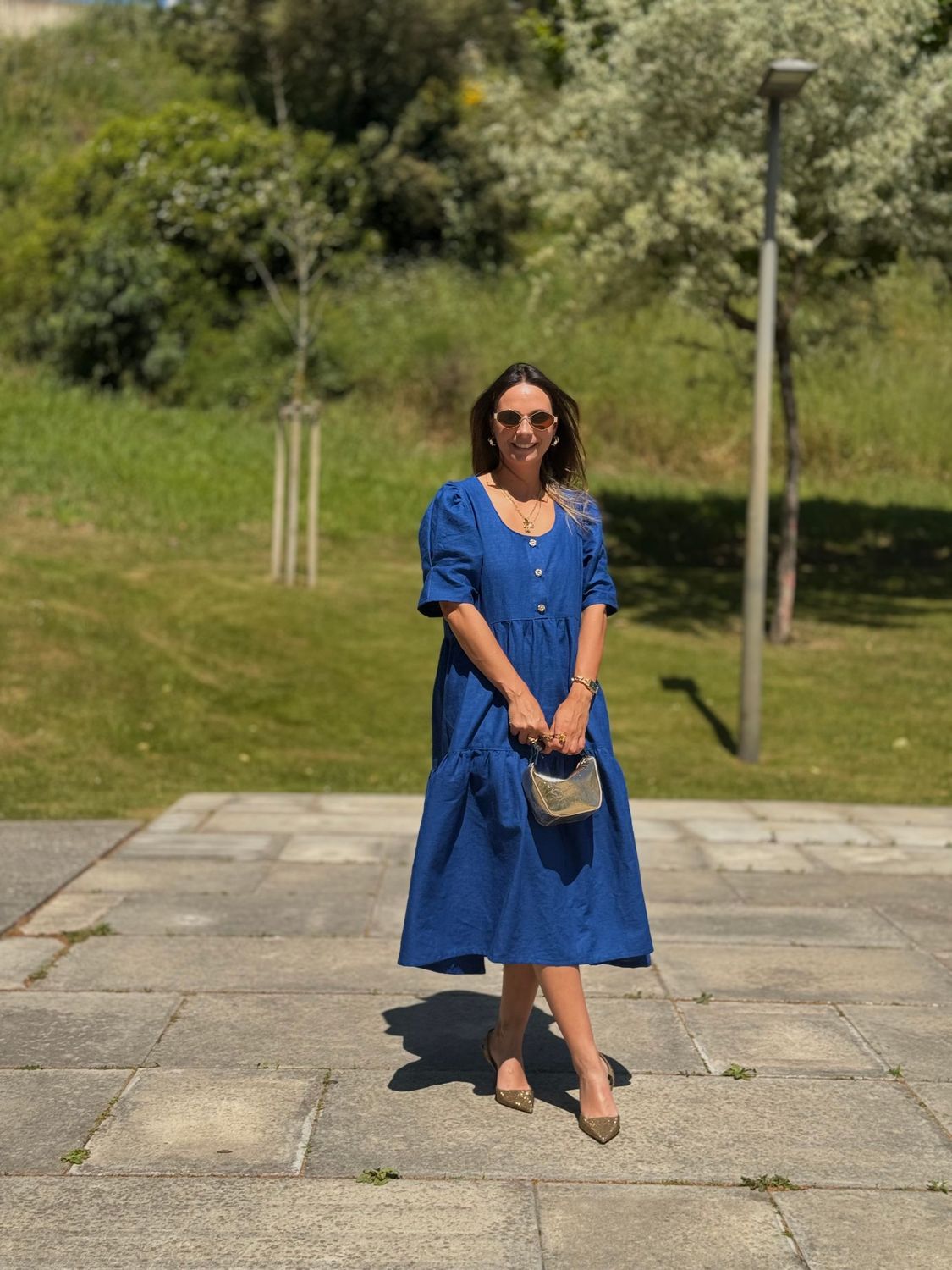 Vestido Linho Azulão