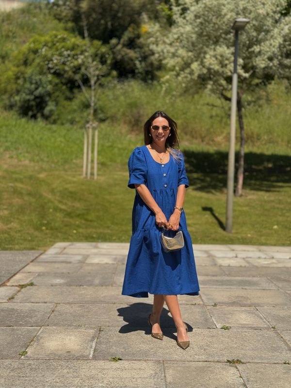 Vestido Linho Azulão