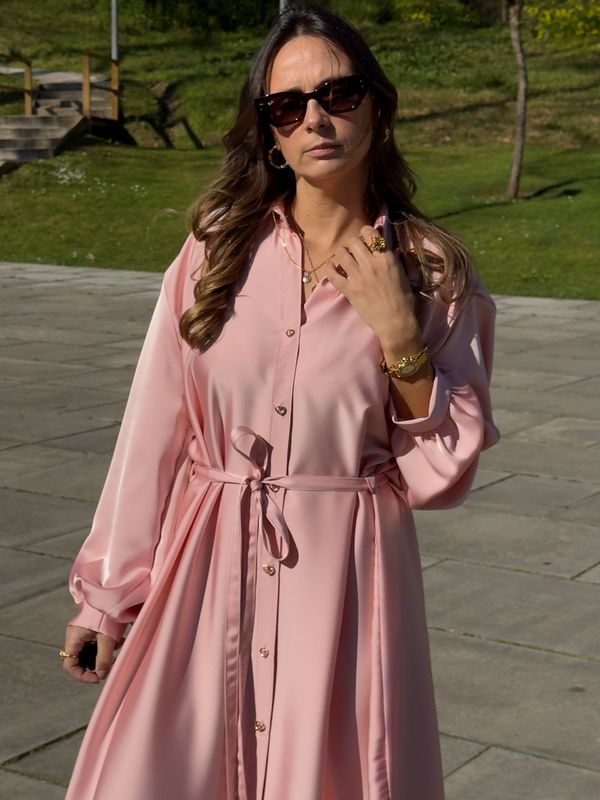 Vestido Rosa Acetinado