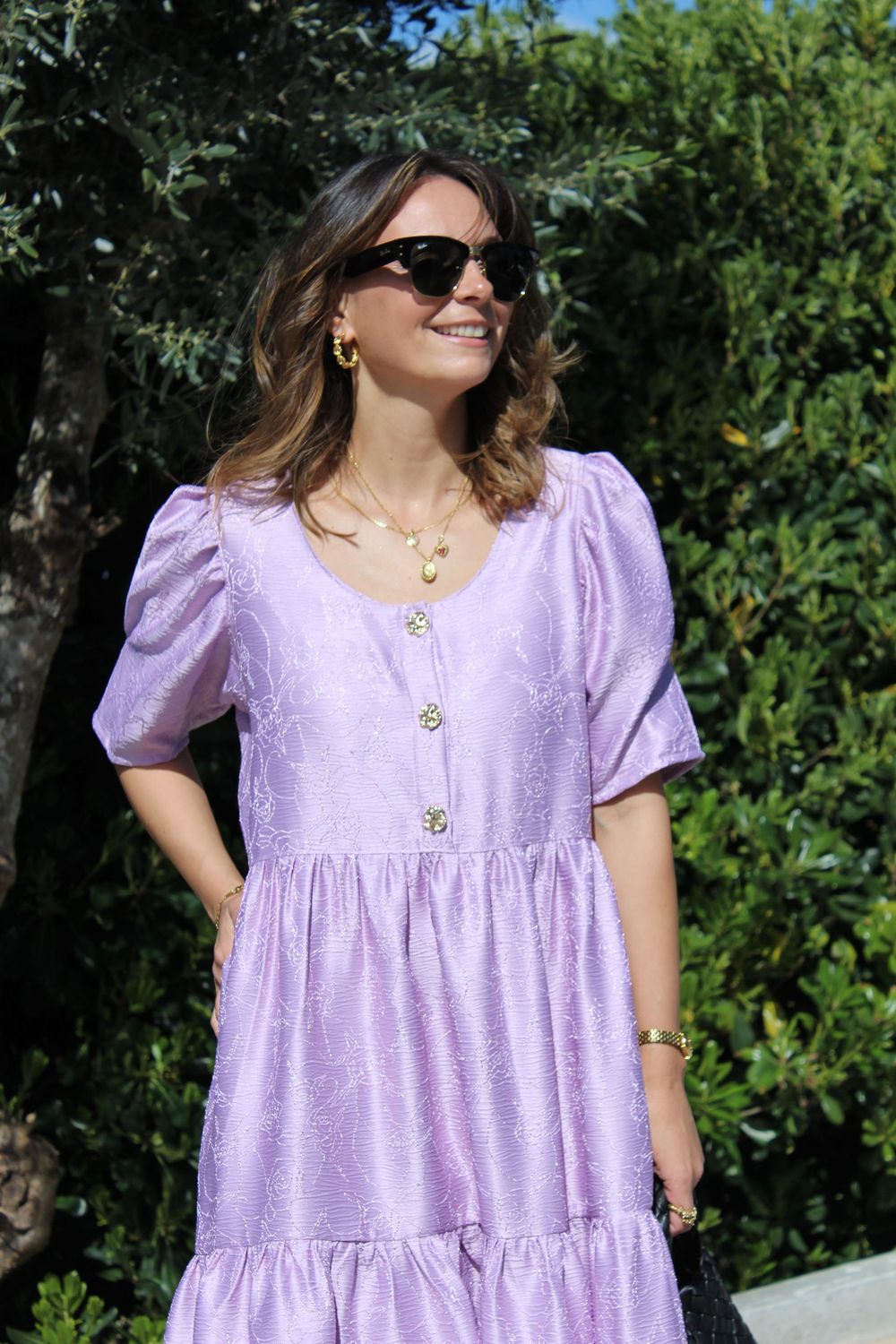 Vestido Lilás Flores