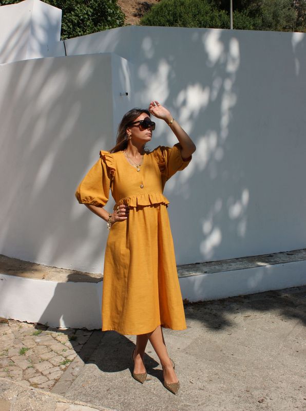 Vestido Linho Amarelo