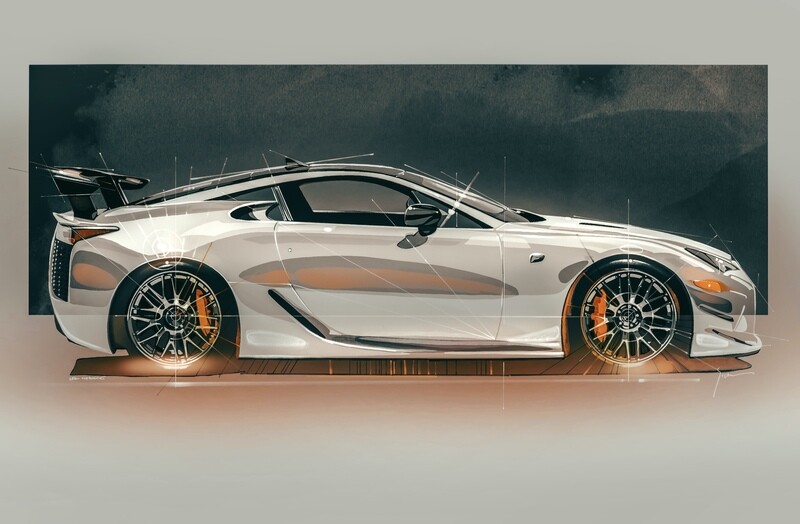 Lexus LFA Side Study (Dark Background)