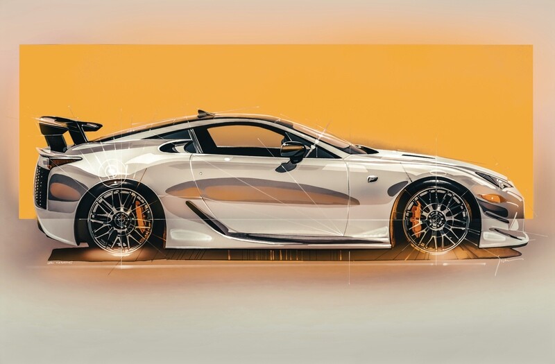 Lexus LFA Side Study (Yellow Background)