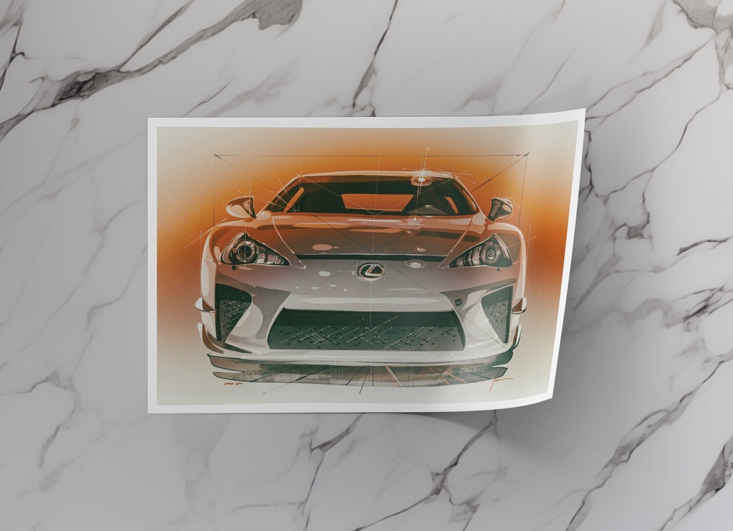Art Print: Lexus LFA Front Study (Warm Colorway) | Cart