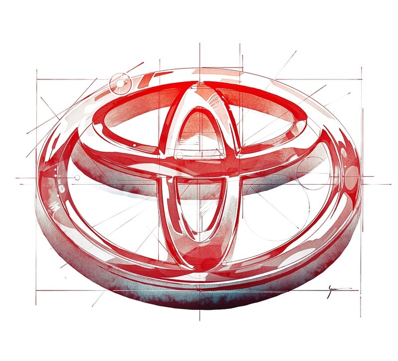Toyota Emblem Brand Study - Red Colorway