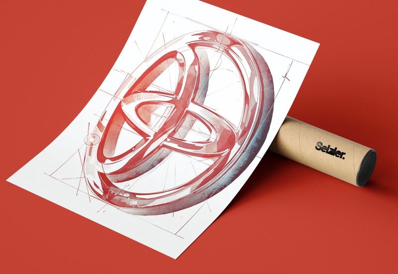 Toyota Emblem Brand Study - Red Colorway