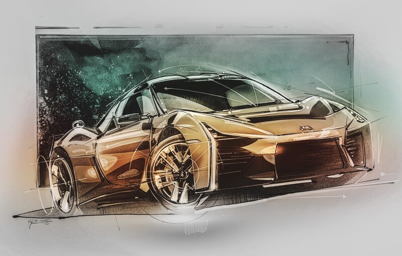 Toyota FT-Se Front-Corner Sketch Study — Muted Color