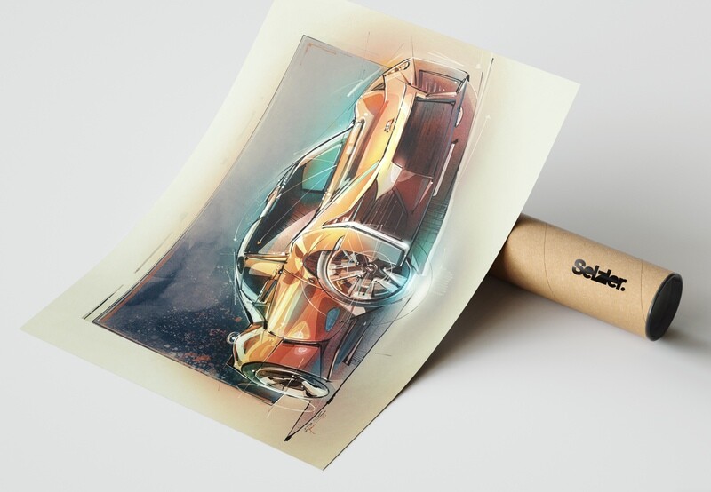 Toyota FT-Se Front-Corner Sketch Study — Full Color