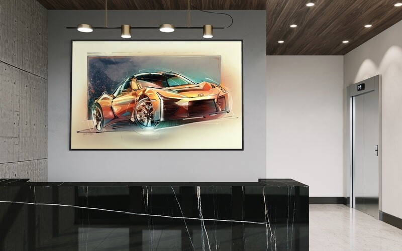 Toyota FT-Se Front-Corner Sketch Study — Full Color