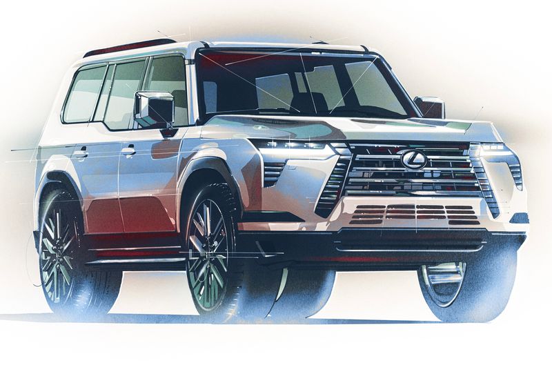 2026 Lexus GX 3/4 View (Blue/Magenta Colorway)